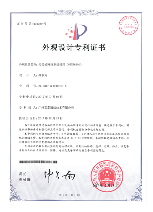 The Design Patent Certificate